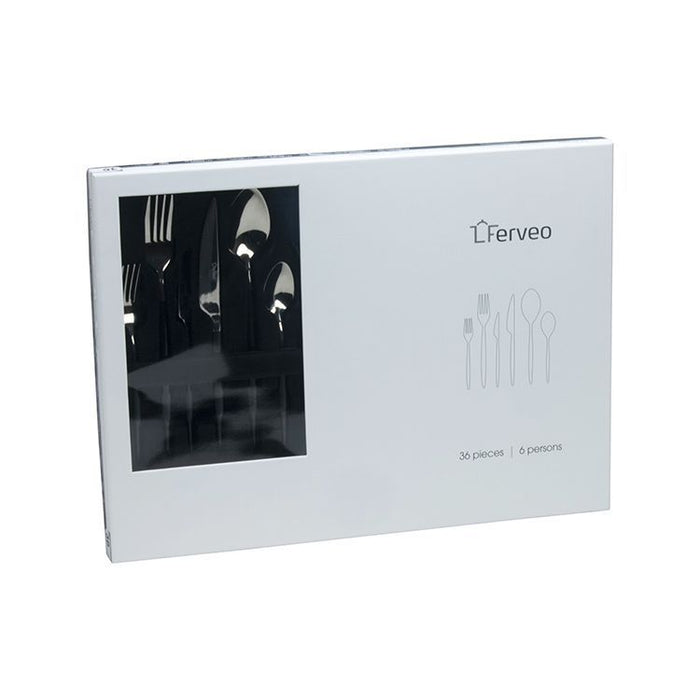 Bestekset Sara Zilver Zwart 36-delig - OSMAN Home Collection